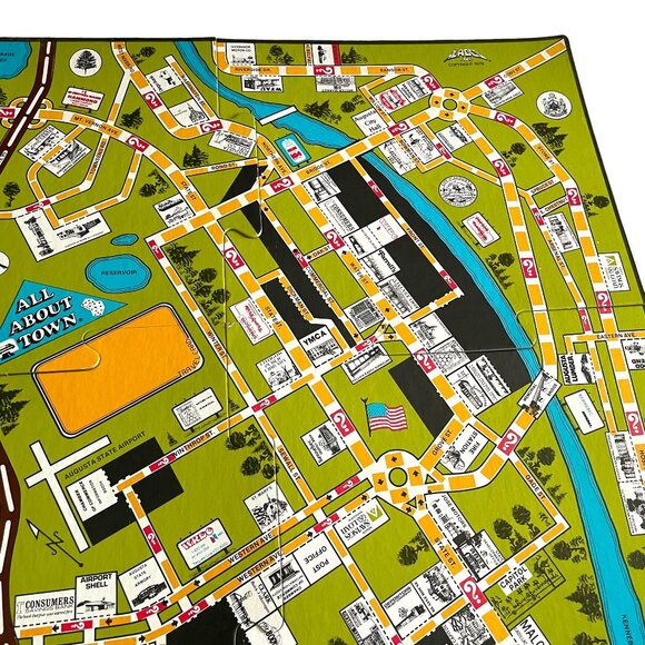 Vintage 1979 All About Town Board Game Kennebec Valley Maine Augusta Belgrade ++ - Picture 3 of 11